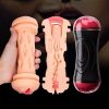 Two Holes Mouth Pussy Double Side Male Masturbation Cup