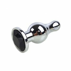 3 Inch Long Metal Anal Play Butt Plug with six different jewel color options