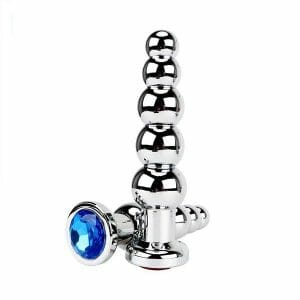Jewel Plated Metal Anal Beads with all anal sexual activity