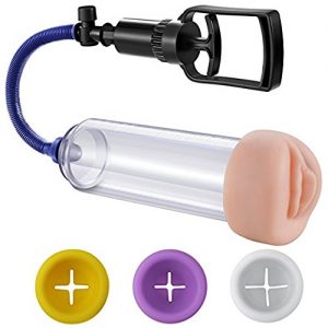 Vacuum Penis Pump with 1 lifelike vagina sleeve and 3 suction sleeves