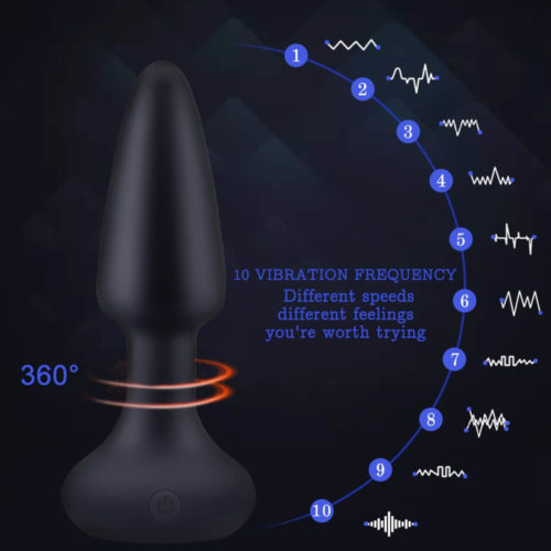 Strong 360° bead rotating vibrating butt plug